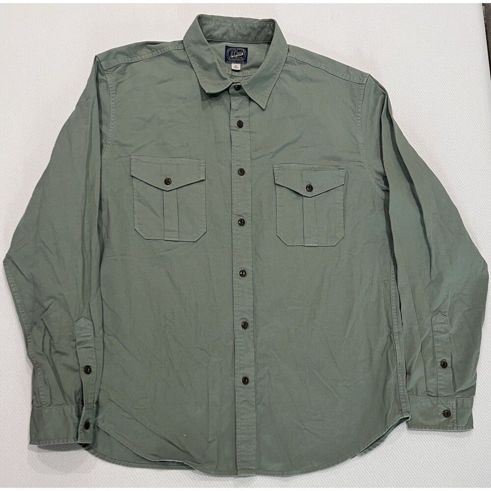 J Crew Button Up Shirt Men’s XL Green Preppy Office Casual